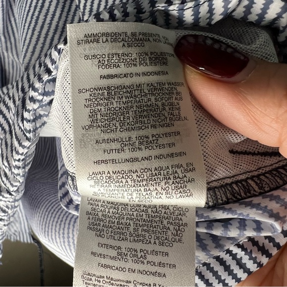 Columbia Gable Island Blue/White Nautical Striped Lightweight Windbreaker Jacket - Picture 12 of 14